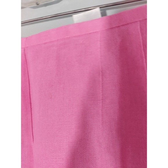 TALBOTS Barbie Pink Irish Linen side Zip Pants Size 12 - Picture 3 of 9